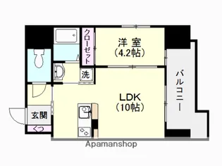 S−FORT鹿児島駅前ベイサイド【9階】の間取り