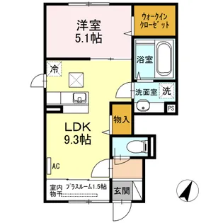 カーサ・ソリッソ【1階】の間取り
