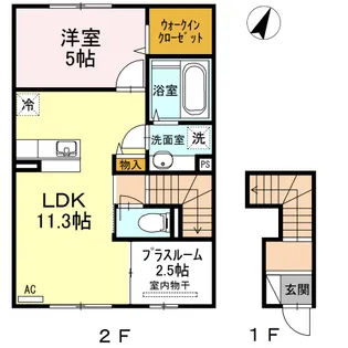 カーサ・ソリッソ【2階】の間取り