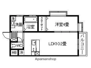 ネオアクシス鷹師町【3階】の間取り