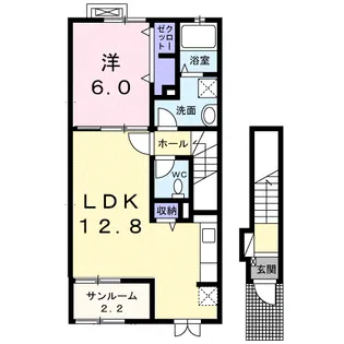 クラリティ国分中央【2階】の間取り