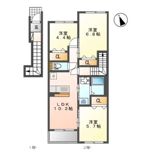 カピリナガーデン【203号室】の間取り