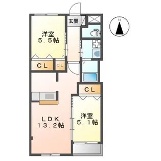 フルリール【205号室】の間取り