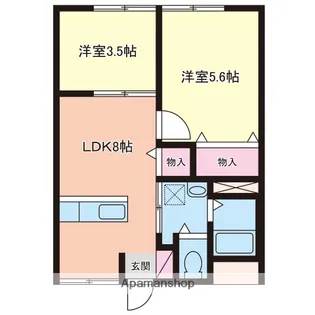 サンハイツ紫原【202号室】の間取り