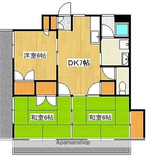 メゾンドブランシュ鴨池【3階】の間取り