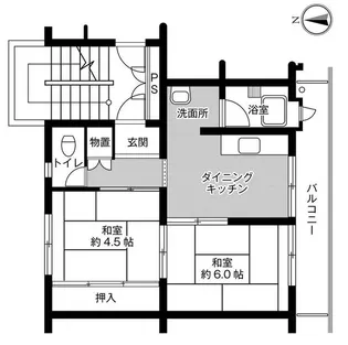 ビレッジハウス玉里2号棟【0403号室】の間取り