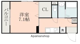 ムーラン・ルージュ下荒田【203号室】の間取り