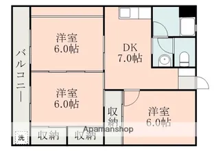 パープルハイム【402号室】の間取り