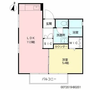 ディアスさくら B棟【201号室】の間取り