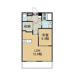 アテンザ鴨池【102号室】の間取り