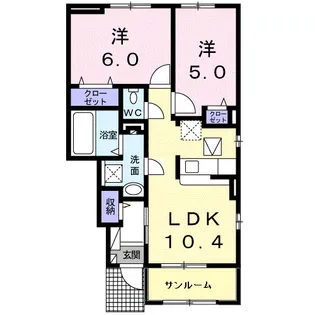 カーサ クオーレ【1階】の間取り