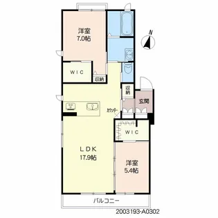 アリアーレ吉野中央【3階】の間取り