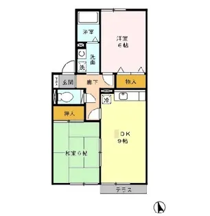 セジュール・エスポワ B棟【2階】の間取り