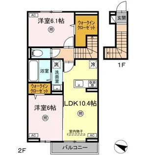 クレスト西新町【2階】の間取り