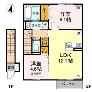 KONNFORUTA KORO(コンフォルタ コロ)【202号室】の間取り