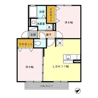 スカイフラワーⅣ B棟【2階】の間取り