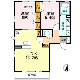 ラフィーネアビテ【1階】の間取り