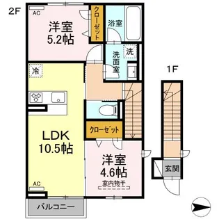 クレスト黄金町【2階】の間取り