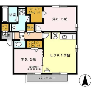 グランモアK A棟【2階】の間取り
