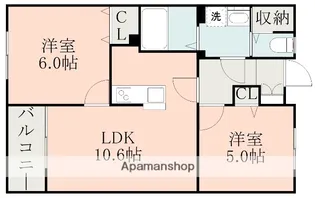 ジャンヌダルク【2階】の間取り