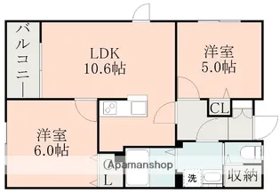 ジャンヌダルク【3階】の間取り