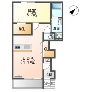 コリーヌ・ヴァンベール【1階】の間取り
