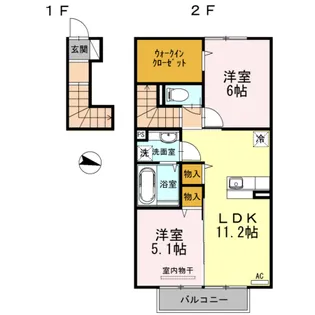 ヴァン・フレ吉野【2階】の間取り