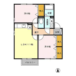 コンフォートハウス A棟【2階】の間取り