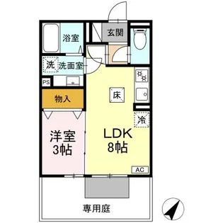 モナリエビューティー【1階】の間取り