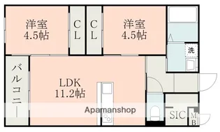 LA−CHIC永吉【4階】の間取り