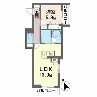 カーサ・ローザ郡元【3階】の間取り