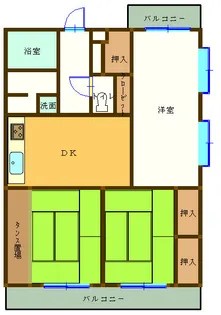 エステート谷山C棟【101号室】の間取り