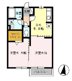 サンフラワー寿【201号室】の間取り