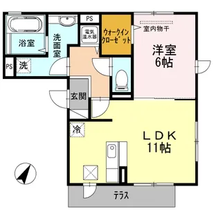 アヴニールマーガレット【1階】の間取り