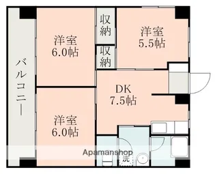 ロイヤルハイツ小松原【203号室】の間取り