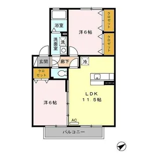 セジュールくりⅡ【2階】の間取り