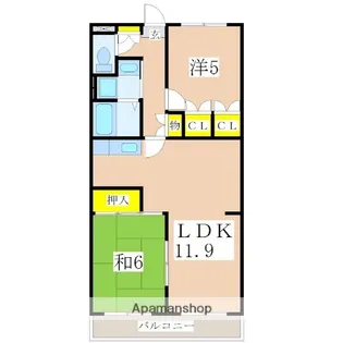 パティオス宇宿【2階】の間取り