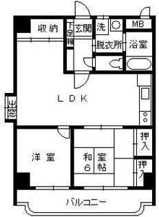 サンライズ小松原【0206号室】の間取り