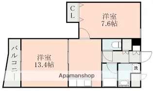 エクセラントメゾン与次郎【6階】の間取り