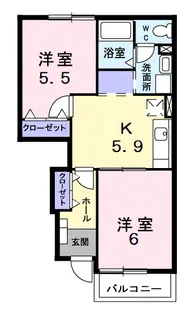 ハーモニーKⅡ【1階】の間取り