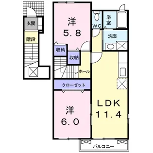 サンライズ西出水Ⅱ【2階】の間取り