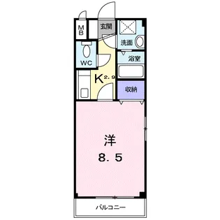 リヴィエール小松原【3階】の間取り
