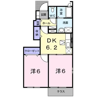 メゾン・ド・ブリュンヌⅡ【1階】の間取り