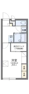 レオパレスライブリー【104号室】の間取り