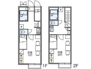 レオパレス薬師堂【1階】の間取り