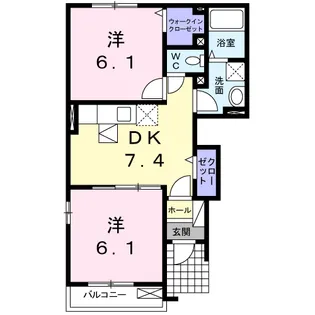 ウエストインA【1階】の間取り