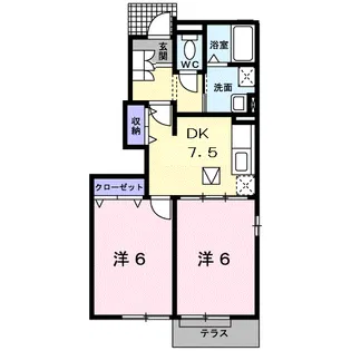 グランデージ妙円寺【1階】の間取り
