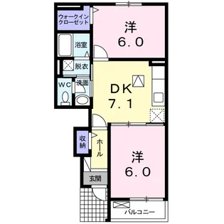 エルミタージュ・トミ【1階】の間取り