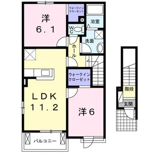 イブライフ・ヒロB【2階】の間取り