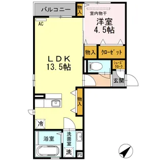 メルベーユコート【1階】の間取り